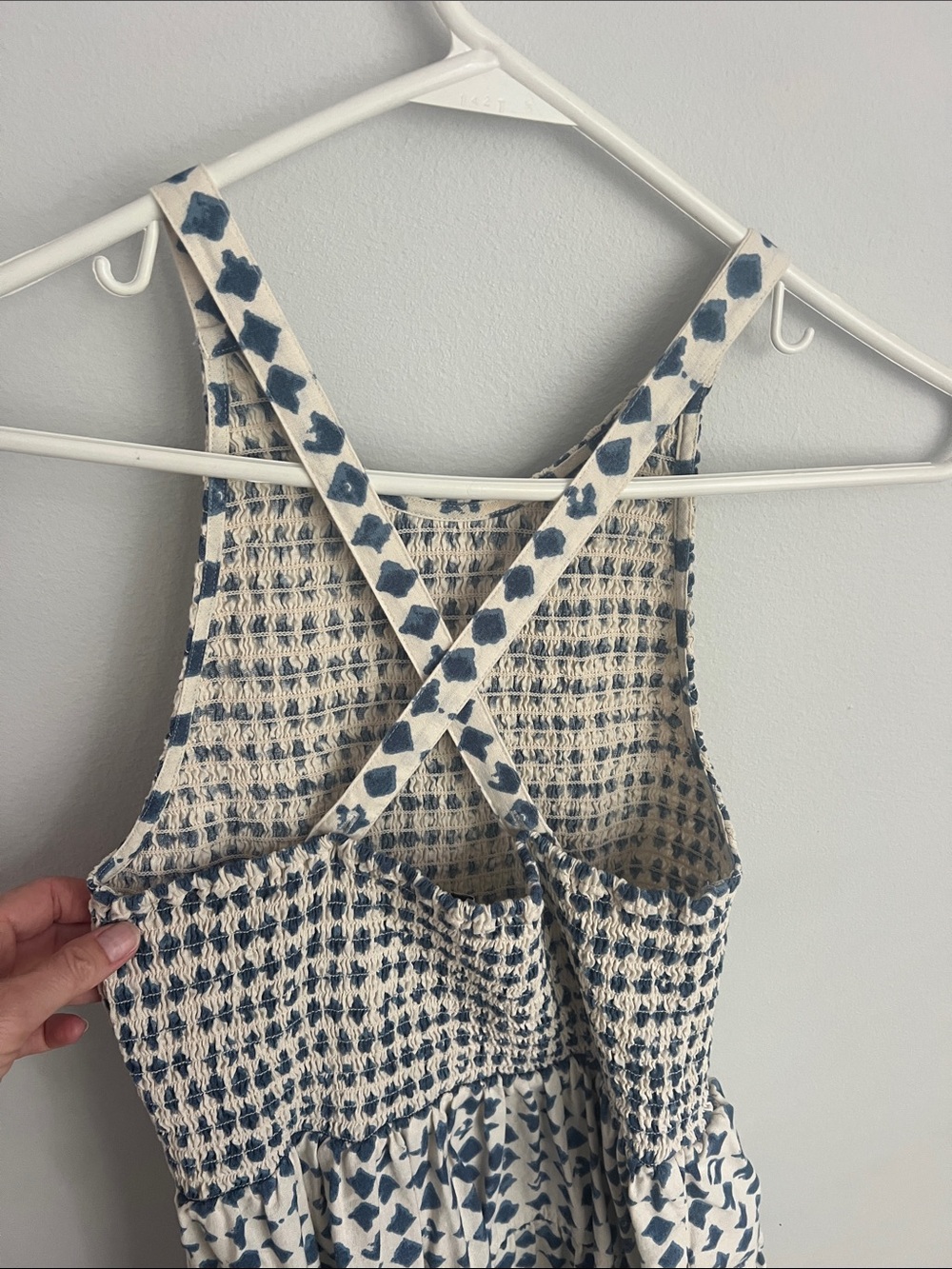 Madewell White and Navy Blue Patterned Maxi Dress - Picture 6 of 7